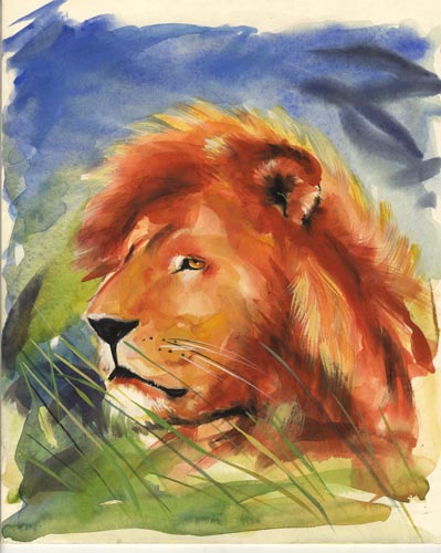 lion watercolour2